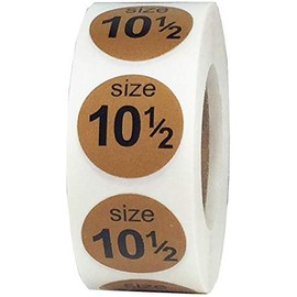 Shoe Size 10 1/2 Tan Stickers for Retail Clothing 0.75 Inch 500 Total Adhesive Labels