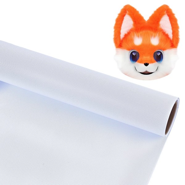 GLASSWINDS Fursuit Eye Mesh 78.74x15.74inch White Waterproof PVC Plastic Mesh