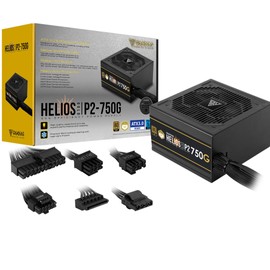 GAMDIAS 750W Gold Gaming PC PSU, 80 Plus ATX Gold 12V Power Supply for PC Computers with Active PFC, ATX 3.0 & PCI e Gen 5.0 Power Supplies, Helios P2-750G