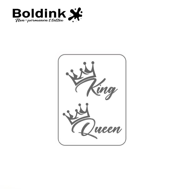 King and Queen Semi Permanent Tattoos Realistic Fake Tattoo Waterproof