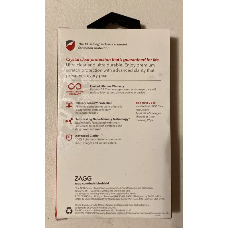 ZAGG Invisible Shield HD clear Screen Protector for Galaxy 46mm