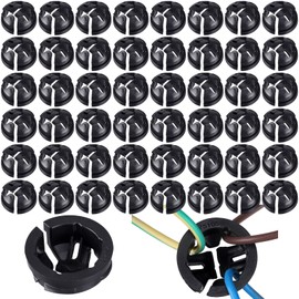 Saysurey 100 Pcs Non Metallic Button Push-in Cable Connector Bulk Nm Knockouts Electrical Conduit Nylon Voltage Line Snap Connector for Junction Box Black(3/8 Trade Size, Fits 1/2 Inch Knock Outs)