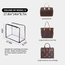 Transparent Dust-Free Moistureproof Storage Cover for Luxury Handbags Premium Handbag Organizer with Zipper, Space-Saving Bag Holder for Purses & Totes (Square, Extra Large)