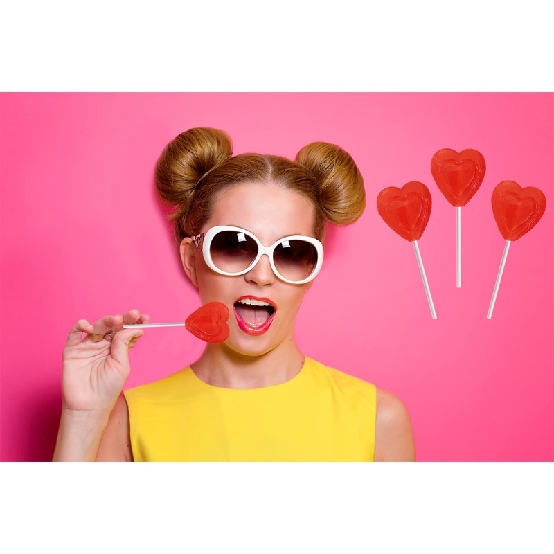 The Dreidel Company Valentines Day Lollipops Red Double Heart Shaped
