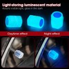 PCVBMLAUT Fluorescent Tire Valve Stem Caps, 8 PCS Blue Universal