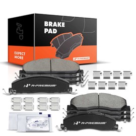 A-Premium Front and Rear Ceramic Disc Brake Pads Set Compatible with Select Dodge and Ram Models - Ram 2500, Ram 3500 2009-2010, 1500 2012, 2500, 3500 2011-2018, with Hardware, 8 Pcs