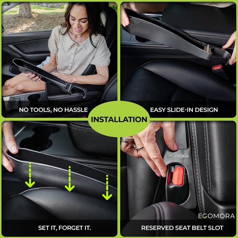 Car Seat Gap Filler Organizer with Bonus Interior Cleaning Brush-