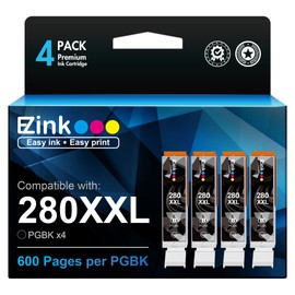 E-Z Ink (TM Compatible Ink Cartridge Replacement for Canon PGI-280XXL PGI 280 XXL Compatible with PIXMA TR7520 TR8520 TS6120 TS6220 TS8120 TS8220 TS9120 TS9520 TS9521C Printer (4 PGBK)
