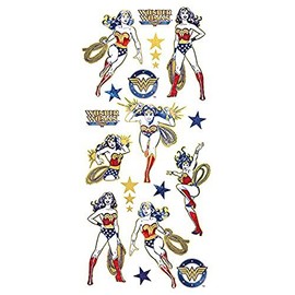Paper House Productions STFE-0025 Wonder Woman Faux Enamel Stickers, Tickers, 3 Piece