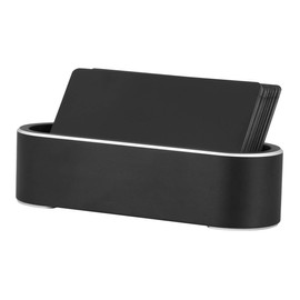 Faletony Metal Business Card Holder, Business Card Stand, Business Card Holder, Card Holder for Office, Desk, Office Supplies (Black, Pack of 1)