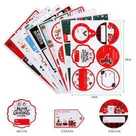 Kesoto 132pcs Label Stickers Christmas Stickers Gift Tags Stickers Letter Sealing Stikcers Santa Snowman Gift Boxes Stickers Present Decoration Label- 16 Sheets