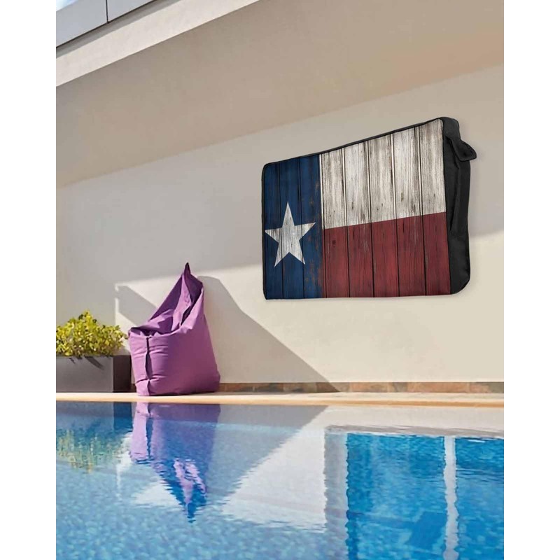 T&H XHome Outdoor TV Cover - Vintage Wood Texas Flag