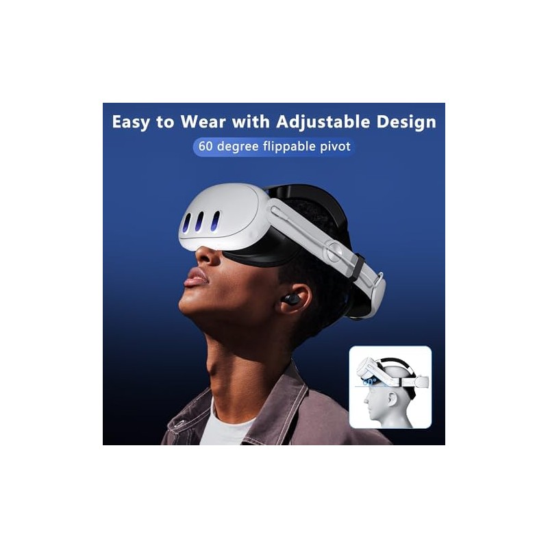 Eslick Head Strap Compatible with Meta Quest 3, 10000mAh Battery