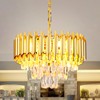 FRIXCHUR 16-Inch Modern Gold Crystal Chandelier, Ceiling Light Fixture, Adjustable