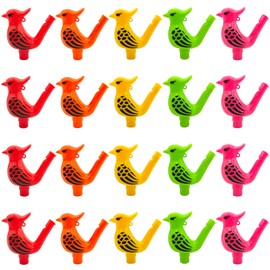 Niuhong 20 Pieces Bird Whistles Water Fillable Funny Bird Whistle Children Noise Maker Colour Plastic Party Crackmaker Set Cute Play Music Toy Birthday Gifts Carnival (B)