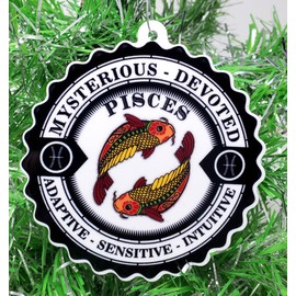 Generic Pisces Zodiac Sign Christmas Ornament - Decorative Hanging Ornament - 3 Inches Tall - Resin - Astronomy & Space Theme