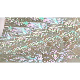 Natural White Abalone Shell Sheet for Inlay and Overlay with Backside Tape(9.4" x 5.5" x 0.007") (Ocean White Abalone)