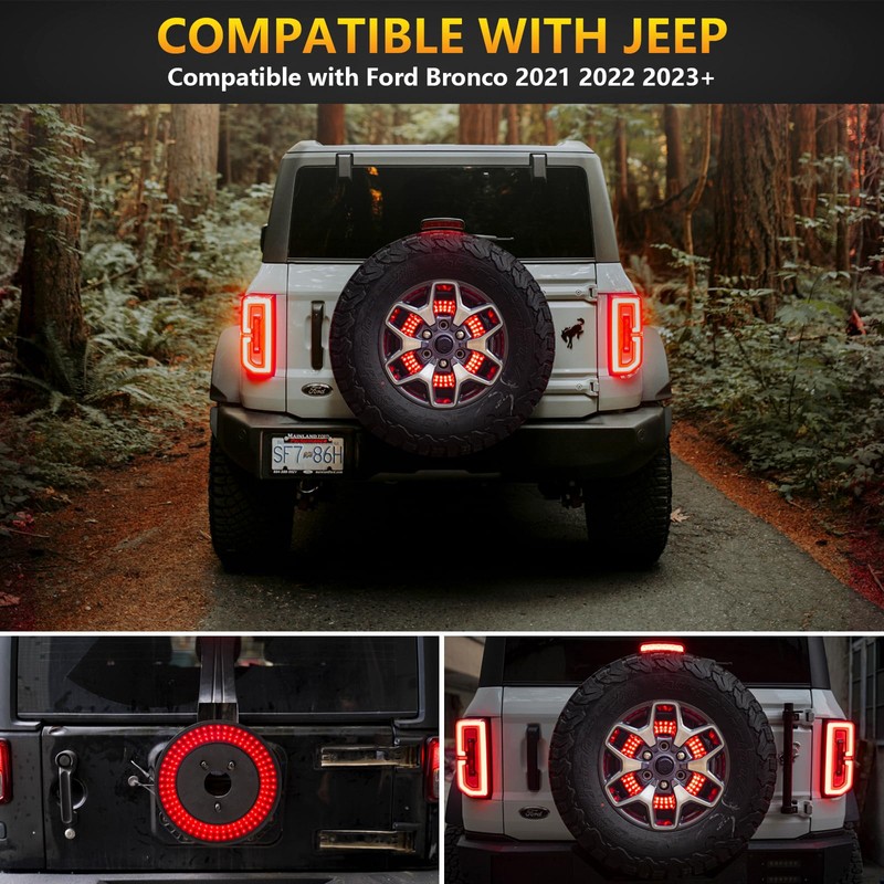 Riasdy Spare Tire Brake Light for Ford Bronco 2021 2022