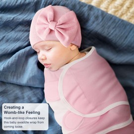 DRESHOW 3 Pack Newborn Swaddle Blanket with Hats Baby Swaddles Infant Adjustable Sleep Sack for 0-3 Months Girls Boys