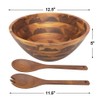 AIDEA Salad Bowls, Wooden Salad Bowls Set, Large Acacia Wood