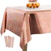 PartyWoo Foil Tablecloth, Rose Gold, Pack of 2 Iridescent Tablecloths