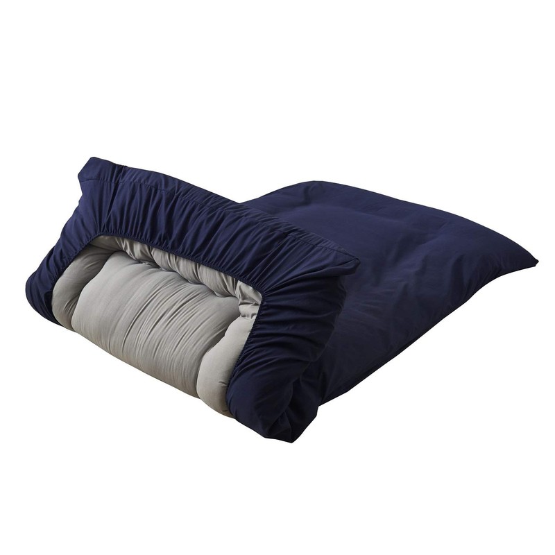 Futon Fitted Sheet Cover, Semi-Double, One-Touch Sheet, Navy, Plain, Washable,
