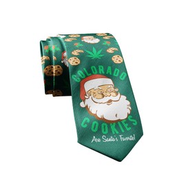 Colorado Cookies Are Santa's Favorite Necktie Funny Neckties for Men Christmas Ties Mens Novelty Tie