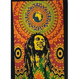 ICC Poster Wall Hanging Tapestries Tapestry Bohemian Decoration Psychedelic Hippie Large Vintage Gift Wall Hanging Dorm Decor Blanket Hippy Rasta Reggie Collage Mat Decoration (Bob Marley Laughing)