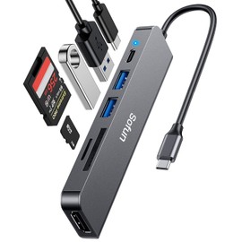 2025 Ultra Fast Transfer, 6-in-1 Multi-functional, USB Hub, USB HUB 3.0, Type-C to HDMI Converter, Bus Powered, Lightweight, 5 GBPS High Speed Transfer, PD Rapid Charging, USB-C Hub, 6 Ports, USB-C /