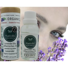 Nativilis Organic Lavender Essential Oil (Lavandula angustifolia) - Therapeutic Benefits - Skin and Hair Care - Promotes a Relaxing Night - Soothing Antibacterial Copaiba