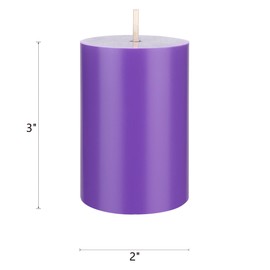 Mega Candles 1 pc Unscented Solid Lavender Pillar Candles, Hand Poured Premium Wax Candle 2 Inch x 3 Inch, Home Décor, Spas, Weddings, Occasions, Party, Centerpieces, Holidays, Vigils, Prayers