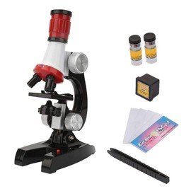 Diyeeni Kit de microscopio 100X 400X 1200X, Microscopio para Estudiantes Principiantes para niños, Microscopio de Enfoque Ajustable, Microscopio portátil para Interior/Exterior,