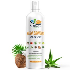 Ethica Herbal Kera bringha Hair Oil 100 ml with Bhringraj and Aloe Vera, Natural hair Oil for Hair Fall Control, Growth & Breakage with Coconut Oil, Fenugreek and Amalika,