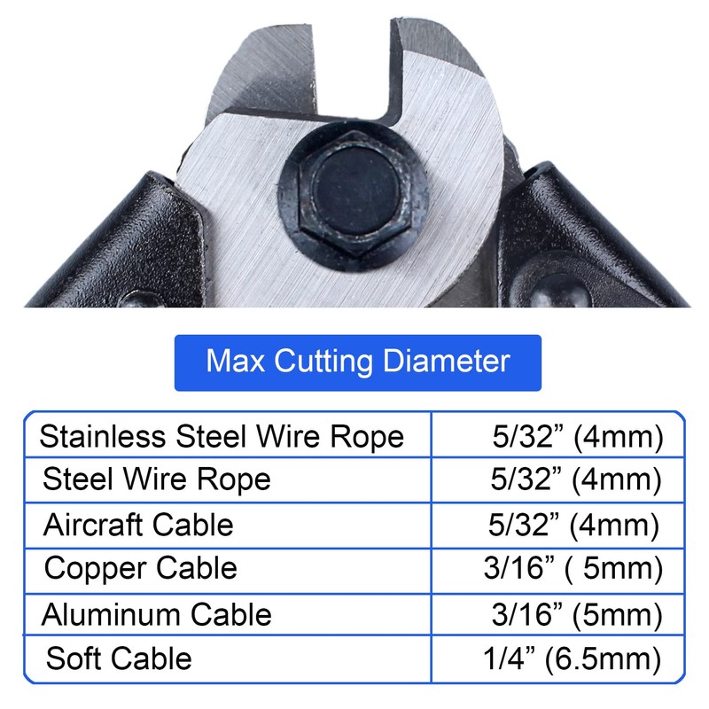 LUBAN 7.5" Stainless Steel Cable Cutter Wire Rope Aircraft Cable