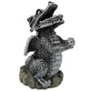 Mystical Silver Dragon Incense Cone Holder - 9.5cm x 6cm