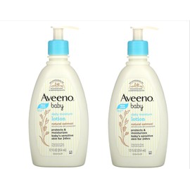 Aveeno Baby Daily Moisture Lotion Natural Oatmeal Fragrance-Free - 12 fl oz (Pack of 2)