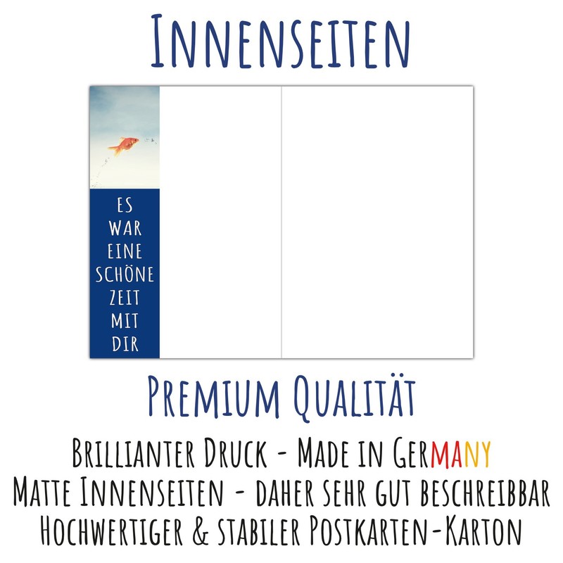 A4 XXL Leaving Card Golden Fish with Envelope - Folding