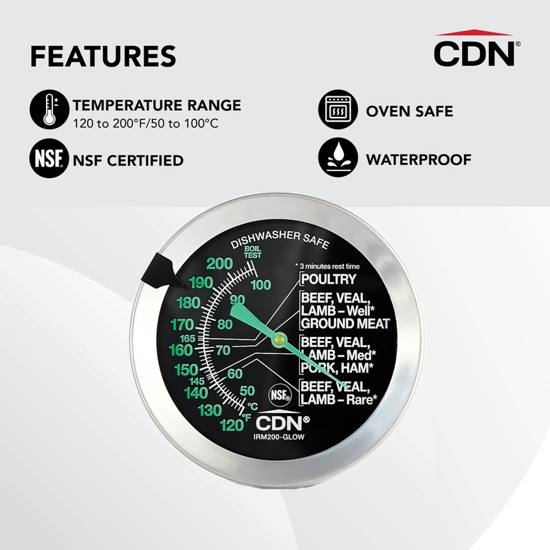 CDN Ovenproof Meat Thermometer – Glow Dial | ProAccurate® |