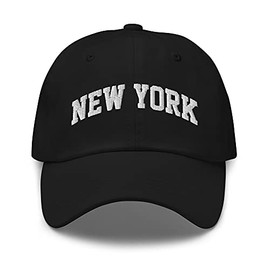 New York NY Vintage State Athletic Style Dad hat Black