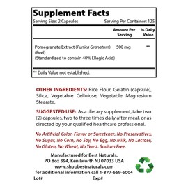 Best Naturals Pomegranate Extract 250 mg 250 Capsules