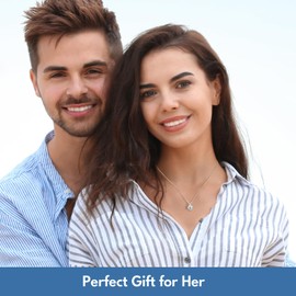 Moissanite Solitaire Necklace for Women, 3 Carat Lab Diamond, D Color VVS1, Crown Hollow Side & Heart Back, 925 Silver 17+2" Chain, Gift for Wife, Mom, Girlfriend or Yourself on Anniversary Birthday Wedding