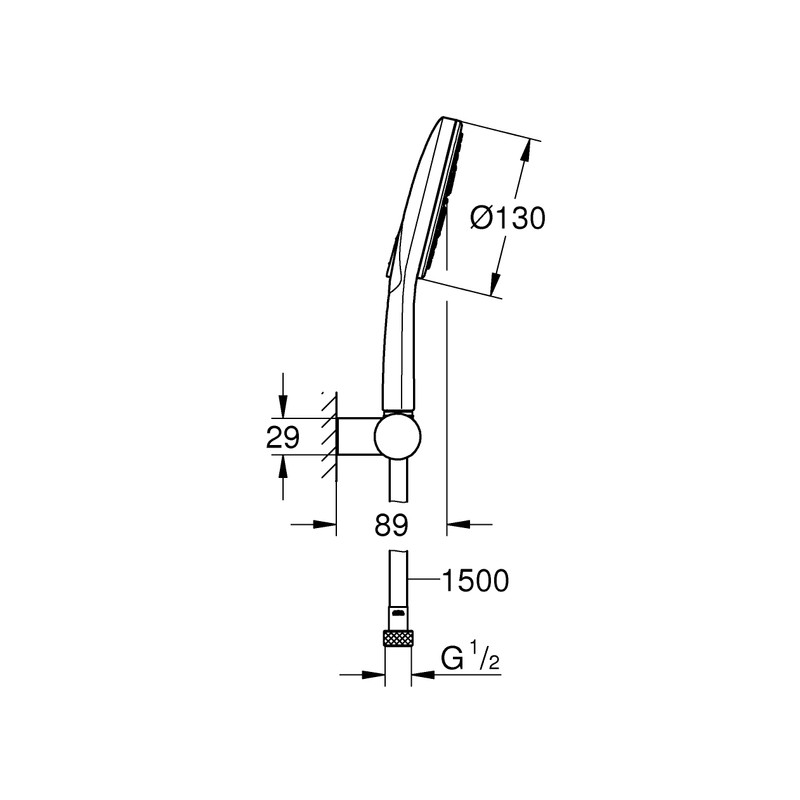 Grohe Water-Saving Hand Shower Head Set including Rainshower 26580LS0 130