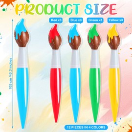 VercanMonth 12 Pcs 43.3 Inch Giant Inflatable Paint Brushes Large Blow up Colored Paintbrushes Set Art Paint Brushes for Kids Summer Birthday Party Favor Decoration Back to School Classroom, 4 Color