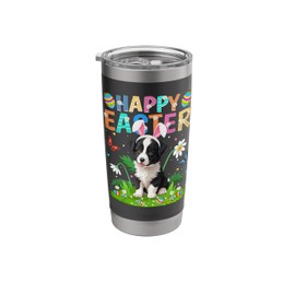 Border Collie Dog Happy Easter Egg Hunt Bunny Ear Easter Stainless Steel Insulated Tumbler
