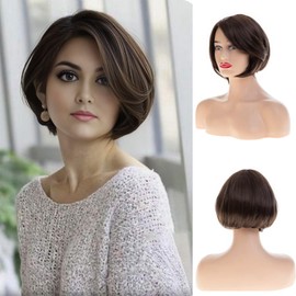 Beweig Brown Bob Wig Short Hair Wigs for Women Heat Resistant Fibre Synthetic Wig Natural Looking 10 Inch