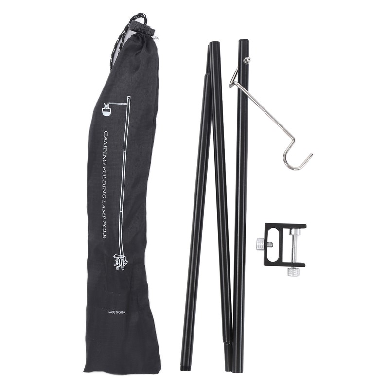 Camping Lantern Stand Aluminum Alloy Foldable Single Hook Lamp Pole