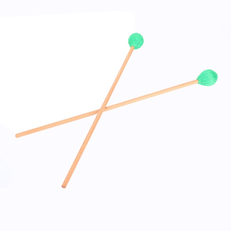 1 Pair Wool Head Keyboard Marimba Mallets with Beech Handles