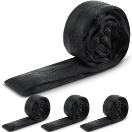 Fabbay 4 Pcs 6.6 FT Endless Round Straps Polyester Lift Hoist Slings for Lifting Towing Moving Heavy Cargo Black Spanset Aerial Hoop Rigging 5300 Lbs Vertical Capacity 4240 Lbs Choker 10600 Lbs Basket