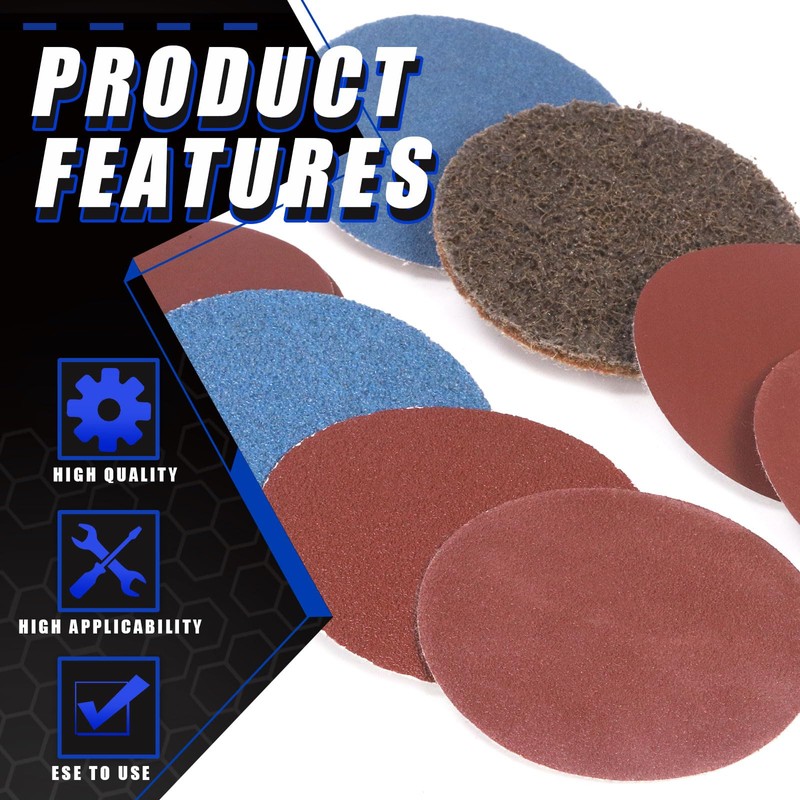 Glarks 120Pcs Sanding Discs Assortment Kit, 3 Inch Quick Change