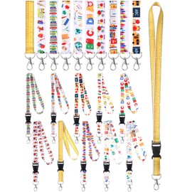 Fainne 20 Pieces Teachers Lanyards for ID Badges Keychains Bulk Education Supplies Wristlet Strap Teacher Appreciation Gift Set for Teachers Office (Education Style)